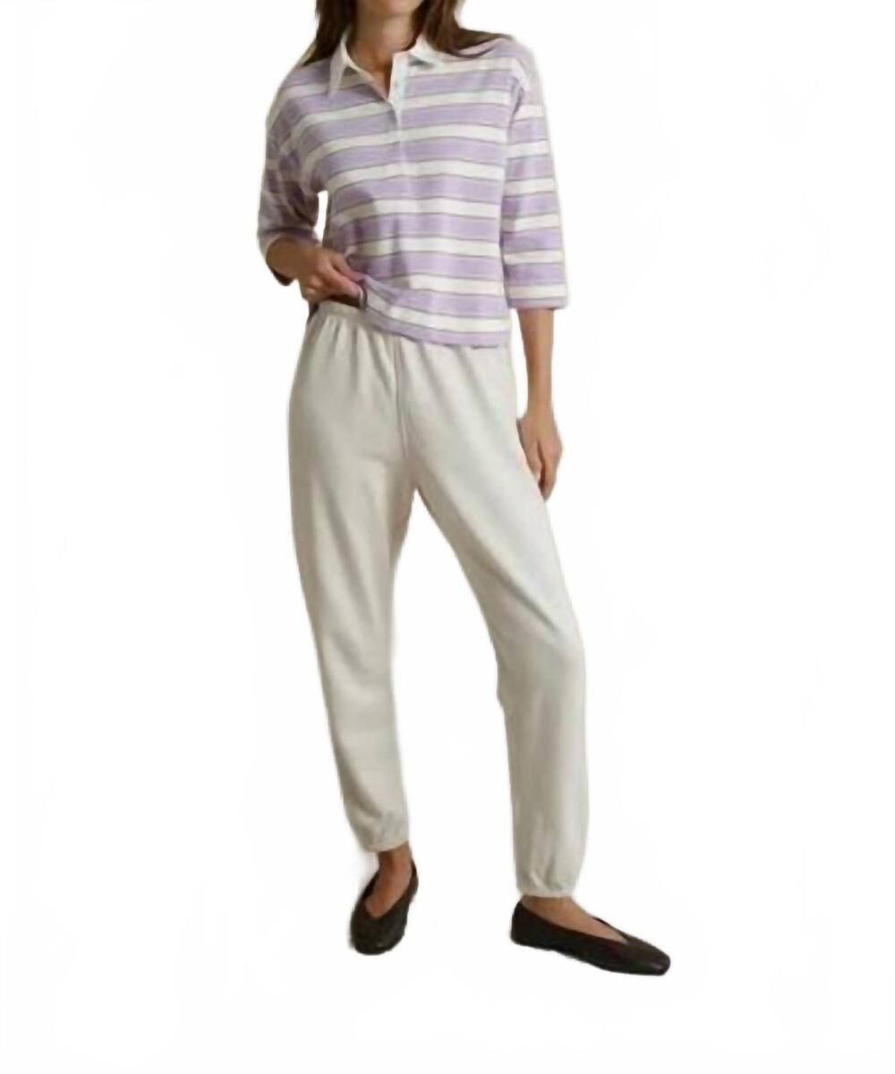 NEW PERFECTWHITETEE daria collared rugby shirt in ultraviolet stripe